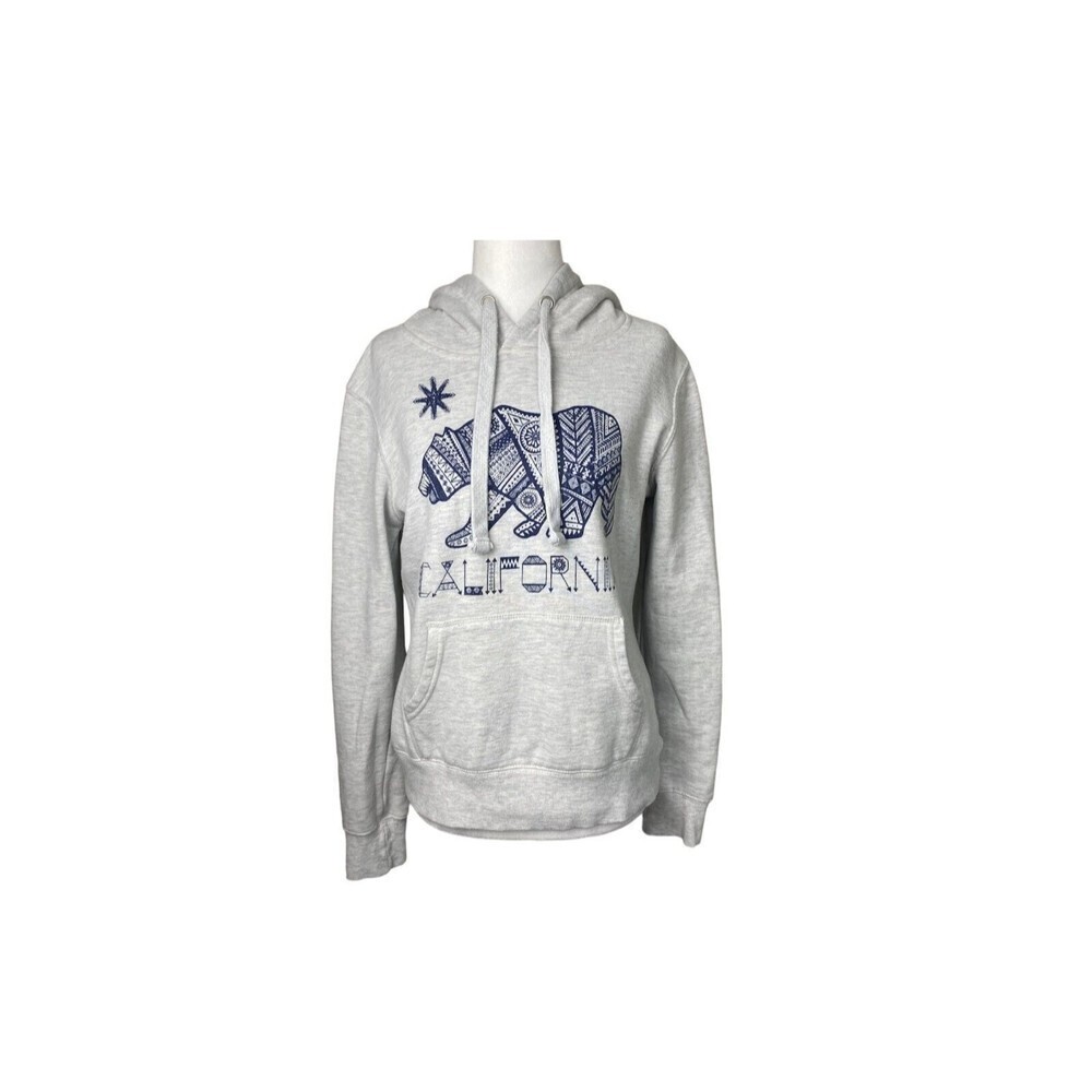 City Wear California Sweater Womens Small Gray Pullover Hooded Front Pocket